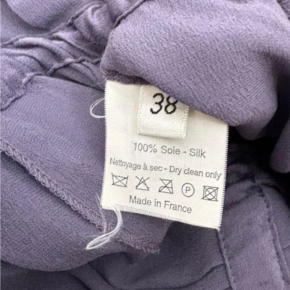 Lanvin Ete 2006 Y2K VTG 100% Silk Deep Lavender double drawstring waist dress 38 - Picture 12 of 12